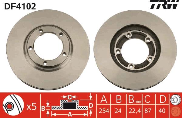 TRW DF4102 - Тормозной диск autospares.lv