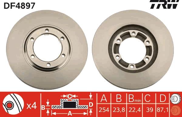 TRW DF4897 - Тормозной диск autospares.lv