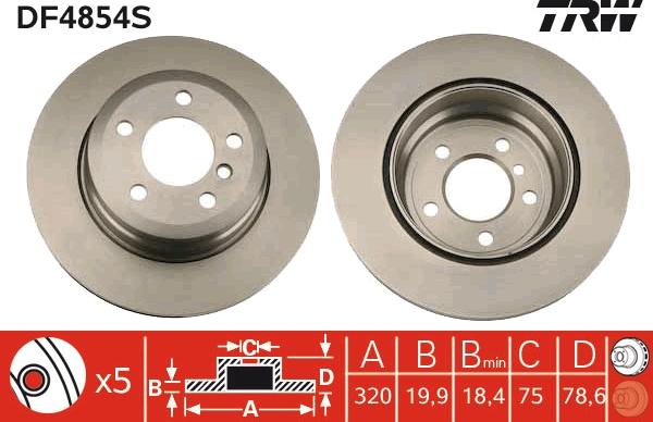 TRW DF4854S - Тормозной диск autospares.lv