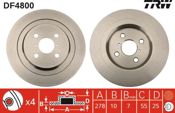 TRW DF4800 - Тормозной диск autospares.lv