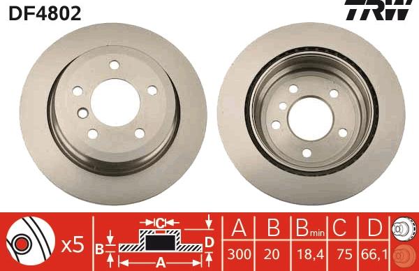 TRW DF4802 - Тормозной диск autospares.lv