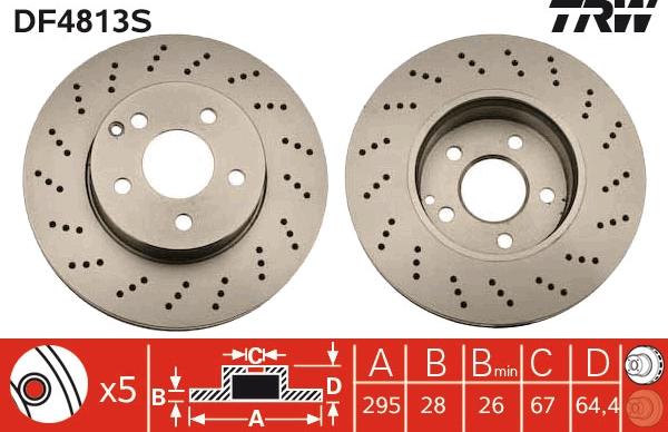 TRW DF4813S - Тормозной диск autospares.lv