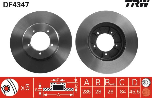 TRW DF4347 - Тормозной диск autospares.lv