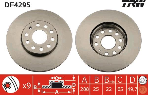 TRW DF4295 - Тормозной диск autospares.lv