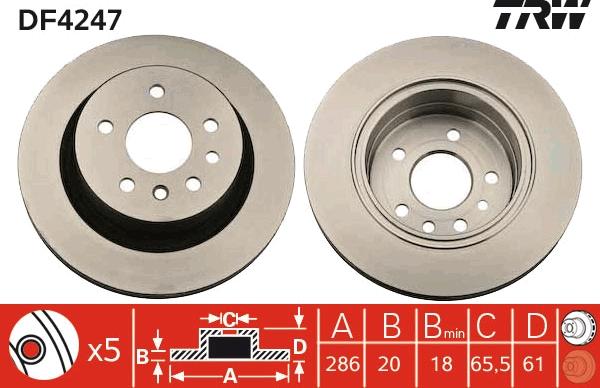 TRW DF4247 - Тормозной диск autospares.lv
