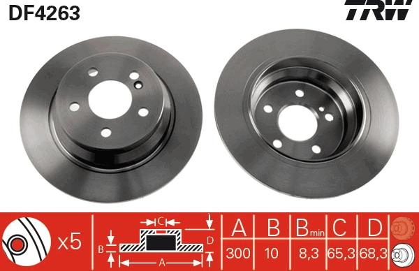 TRW DF4263 - Тормозной диск autospares.lv