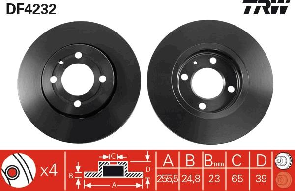 TRW DF4232 - Тормозной диск autospares.lv