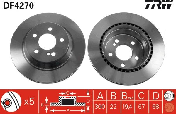 TRW DF4270 - Тормозной диск autospares.lv