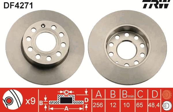 TRW DF4271 - Тормозной диск autospares.lv