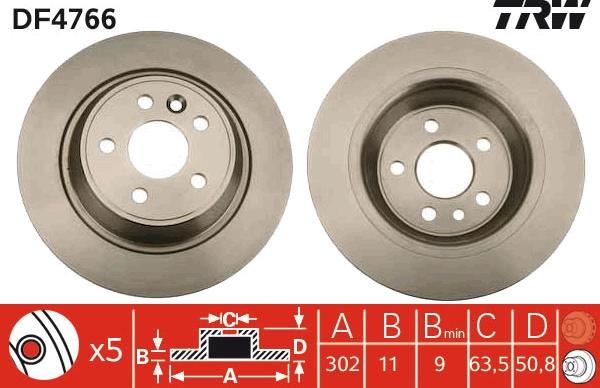 TRW DF4766 - Тормозной диск autospares.lv