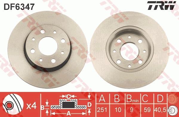 TRW DF6347 - Тормозной диск autospares.lv