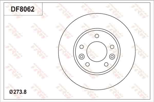 TRW DF8062S - Тормозной диск autospares.lv