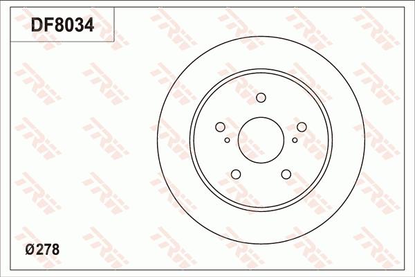 TRW DF8034 - Тормозной диск autospares.lv