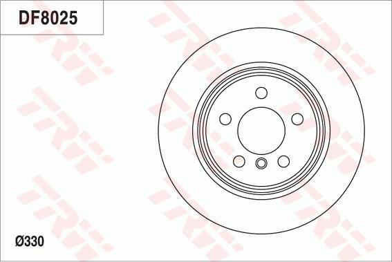 TRW DF8025 - Тормозной диск autospares.lv