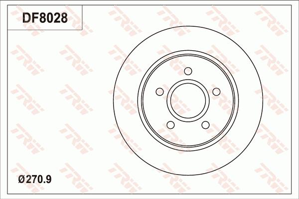 TRW DF8028 - Тормозной диск autospares.lv