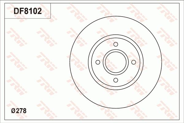 TRW DF8102 - Тормозной диск autospares.lv
