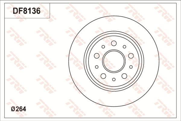 TRW DF8136S - Тормозной диск autospares.lv