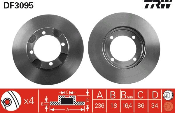 TRW DF3095 - Тормозной диск autospares.lv