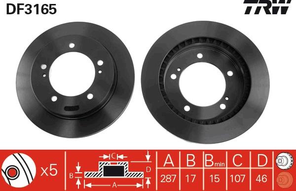 TRW DF3165 - Тормозной диск autospares.lv