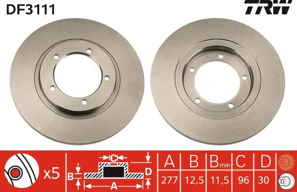 TRW DF3111 - Тормозной диск autospares.lv