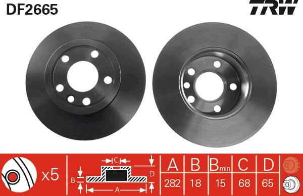 TRW DF2665 - Тормозной диск autospares.lv