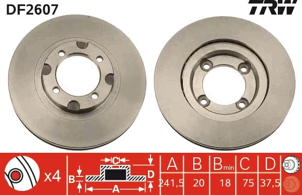 TRW DF2607 - Тормозной диск autospares.lv