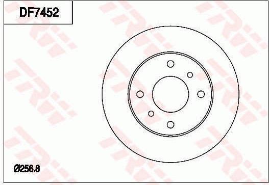 TRW DF7452 - Тормозной диск autospares.lv