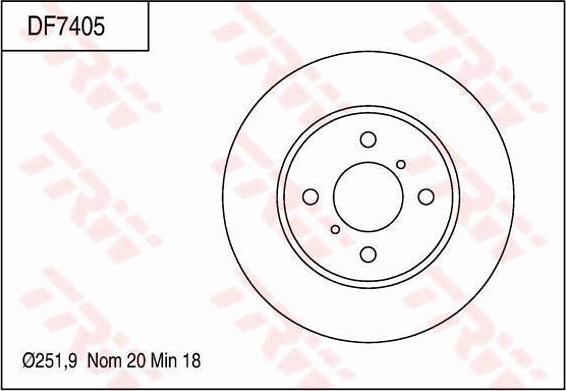 TRW DF7405 - Тормозной диск autospares.lv