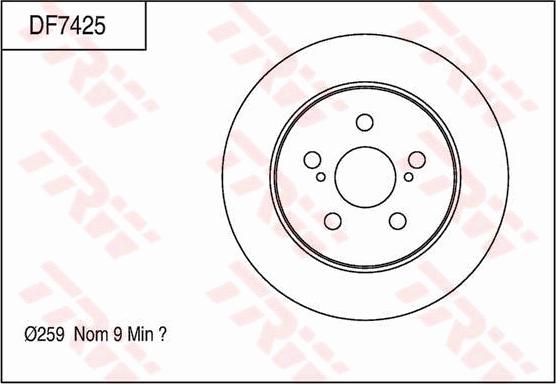 TRW DF7425 - Тормозной диск autospares.lv