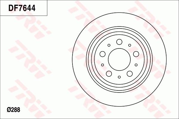 TRW DF7644 - Тормозной диск autospares.lv