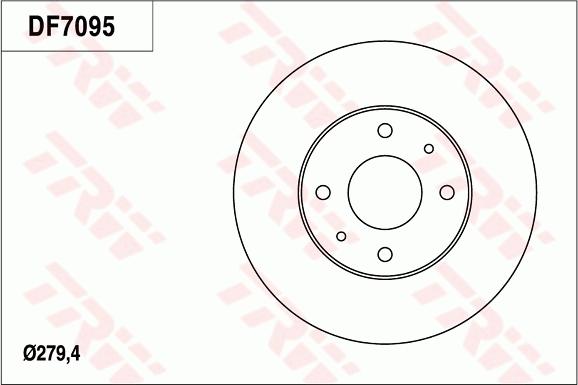 TRW DF7095 - Тормозной диск autospares.lv