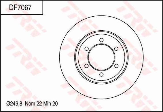 TRW DF7067 - Тормозной диск autospares.lv