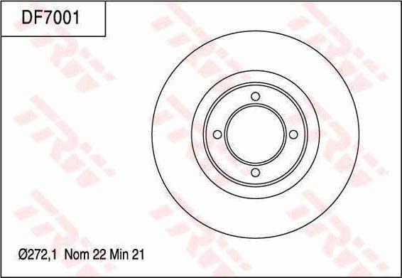 TRW DF7001 - Тормозной диск autospares.lv