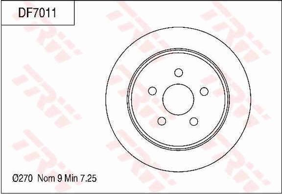 TRW DF7011 - Тормозной диск autospares.lv