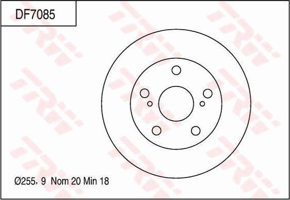 TRW DF7085 - Тормозной диск autospares.lv