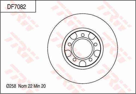 TRW DF7082 - Тормозной диск autospares.lv