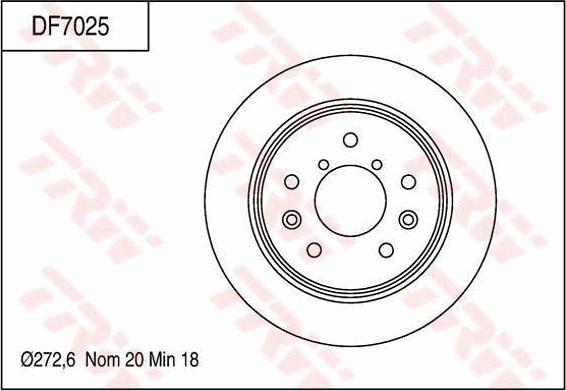 TRW DF7025 - Тормозной диск autospares.lv