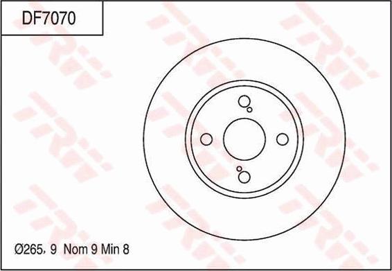 TRW DF7070 - Тормозной диск autospares.lv