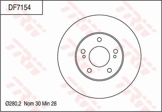 TRW DF7154 - Тормозной диск autospares.lv