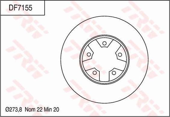 TRW DF7155 - Тормозной диск autospares.lv