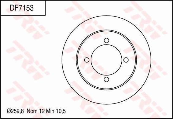 TRW DF7153 - Тормозной диск autospares.lv