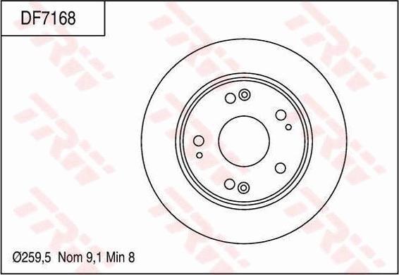 TRW DF7168 - Тормозной диск autospares.lv