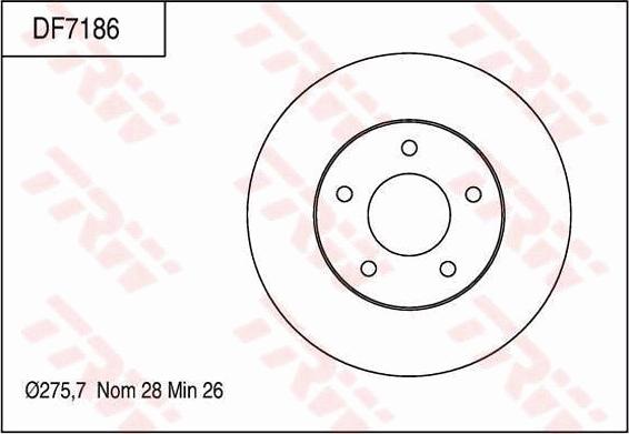 TRW DF7186 - Тормозной диск autospares.lv