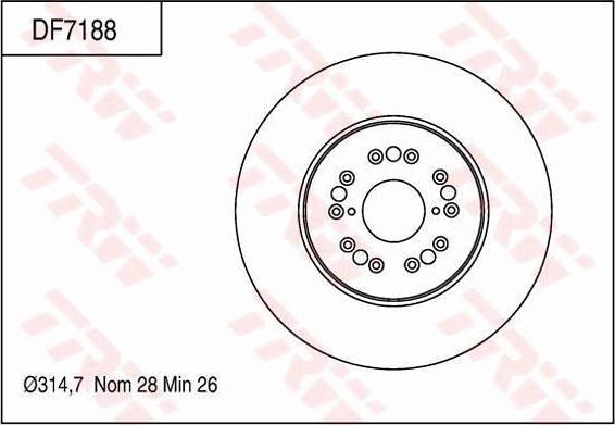 TRW DF7188 - Тормозной диск autospares.lv