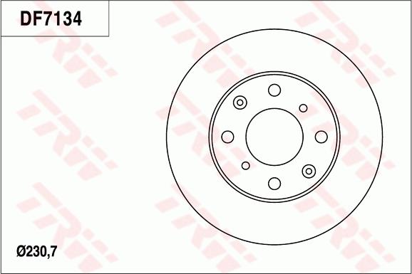 TRW DF7134 - Тормозной диск autospares.lv