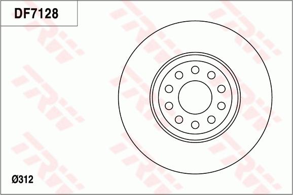 TRW DF7128 - Тормозной диск autospares.lv