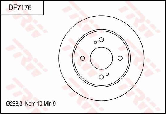 TRW DF7176 - Тормозной диск autospares.lv