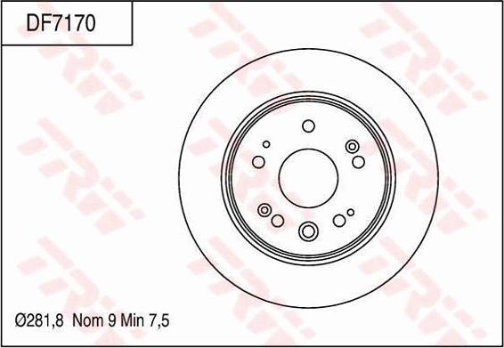 TRW DF7170 - Тормозной диск autospares.lv