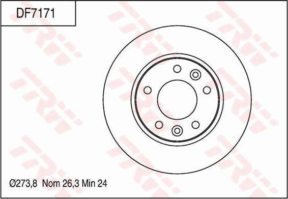 TRW DF7171 - Тормозной диск autospares.lv