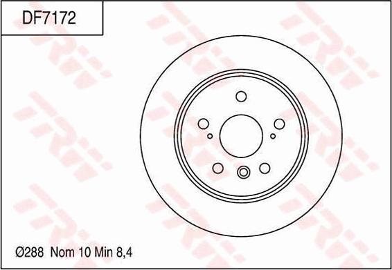 TRW DF7172 - Тормозной диск autospares.lv
